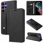 For Samsung Galaxy S21 Ultra 5G Wristband Magnetic Leather Phone Case(Black)