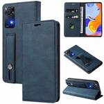 For Xiaomi Redmi Note 11 Global Wristband Magnetic Leather Phone Case(Dark Blue)
