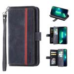 9 Card Slots Splicing Magnetic Leather Flip Case For iPhone 12 / 12 Pro(Black)