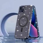 For iPhone 14 Plus Glitter Series Magsafe Magnetic Phone Case (Transparent Black)