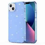 For iPhone 14 Crystal Clear Glitter Airbag Phone Case (Transparent Sierra Blue)
