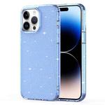 For iPhone 14 Pro Crystal Clear Glitter Airbag Phone Case(Transparent Sierra Blue)