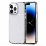 For iPhone 14 Pro Max Crystal Clear Glitter Airbag Phone Case (Transparent)