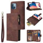 For iPhone 14 Plus Multifunctional Phone Leather Case with Card Slot (Coffee)