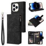 For iPhone 14 Pro Multifunctional Phone Leather Case with Card Slot(Black)