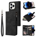 For iPhone 14 Pro Max Multifunctional Phone Leather Case with Card Slot (Black)