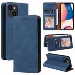 For iPhone 14 Simple Suction Closure Horizontal Flip Leather Case (Blue)