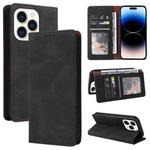 For iPhone 14 Pro Max Simple Suction Closure Horizontal Flip Leather Case (Black)