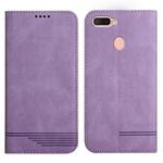 For OPPO A7 / A12 / A5s Strong Magnetic Leather Case(Purple)