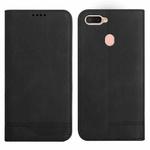For OPPO A7 / A12 / A5s Strong Magnetic Leather Case(Black)