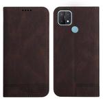 For OPPO A15 / A15s Strong Magnetic Leather Case(Brown)