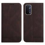 For OPPO A54 / A74 / A93 Strong Magnetic Leather Case(Brown)