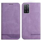 For OPPO A55 5G Strong Magnetic Leather Case(Purple)