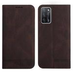 For OPPO A55 5G Strong Magnetic Leather Case(Brown)