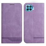 For OPPO A73 2020 / F17 Strong Magnetic Leather Case(Purple)