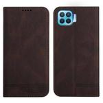 For OPPO A73 2020 / F17 Strong Magnetic Leather Case(Brown)