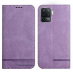 For OPPO A94 4G Strong Magnetic Leather Case(Purple)