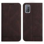 For OPPO A52 / A72 / A92 Strong Magnetic Leather Case(Brown)