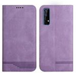 For Realme 7 4G Strong Magnetic Leather Case(Purple)