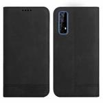 For Realme 7 4G Strong Magnetic Leather Case(Black)