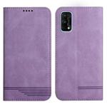 For Realme 7 Pro Strong Magnetic Leather Case(Purple)