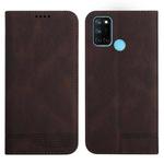 For Realme 7i Strong Magnetic Leather Case(Brown)