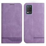For Realme 8 5G Strong Magnetic Leather Case(Purple)