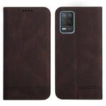 For Realme 8 5G Strong Magnetic Leather Case(Brown)