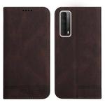 For Huawei P Smart 2021 Strong Magnetic Leather Case(Brown)