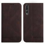 For Huawei P20 Pro Strong Magnetic Leather Case(Brown)