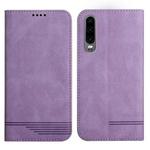 For Huawei P30 Strong Magnetic Leather Case(Purple)