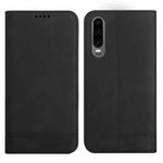 For Huawei P30 Strong Magnetic Leather Case(Black)