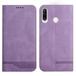 For Huawei P30 Lite Strong Magnetic Leather Case(Purple)