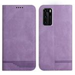 For Huawei P40 Strong Magnetic Leather Case(Purple)