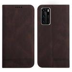 For Huawei P40 Strong Magnetic Leather Case(Brown)