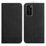 For Huawei P40 Strong Magnetic Leather Case(Black)