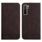 For Huawei P40 Lite 5G Strong Magnetic Leather Case(Brown)