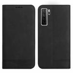 For Huawei P40 Lite 5G Strong Magnetic Leather Case(Black)
