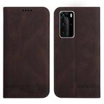 For Huawei P40 Pro Strong Magnetic Leather Case(Brown)