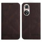 For Huawei P50 Pro Strong Magnetic Leather Case(Brown)