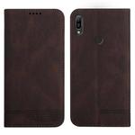 For Huawei Y6 2019 Strong Magnetic Leather Case(Brown)