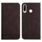 For Huawei Y6p 2020 Strong Magnetic Leather Case(Brown)