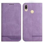 For Huawei Y7 2019 Strong Magnetic Leather Case(Purple)