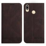 For Huawei Y9 2019 Strong Magnetic Leather Case(Brown)