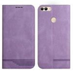For Huawei Enjoy 7S Strong Magnetic Leather Case(Purple)