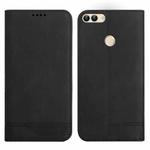 For Huawei Enjoy 7S Strong Magnetic Leather Case(Black)