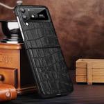 For Samsung Galaxy Z Flip3 5G Crocodile Texture Genuine Leather Phone Case(Black)
