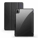 For Xiaomi Pad 5 Acrylic 3-folding Smart Leather Tablet Case(Black)