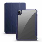 For Xiaomi Pad 5 Acrylic 3-folding Smart Leather Tablet Case(Dark Blue)