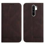 For Xiaomi Redmi 9 Strong Magnetic Leather Case(Brown)